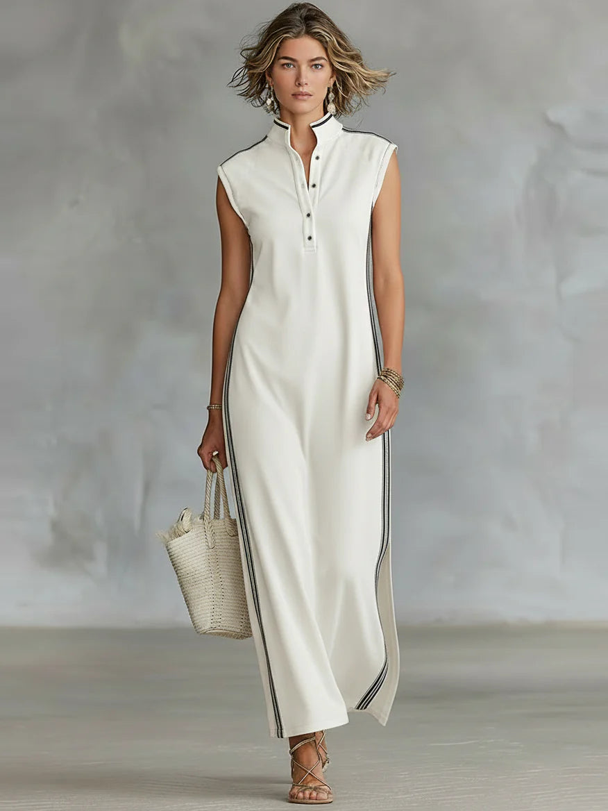 Henley - Vestido largo Henley sin mangas