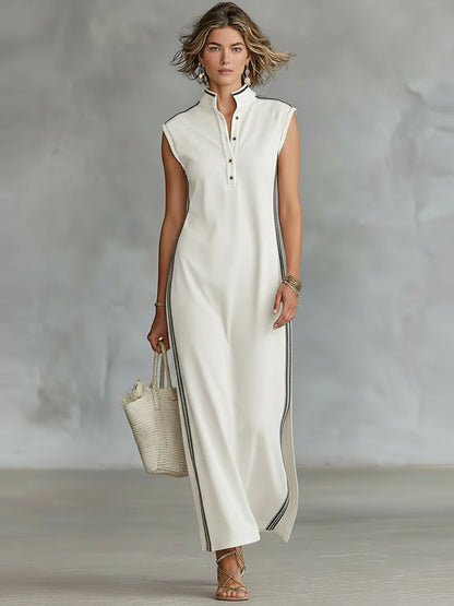 Henley - Vestido largo Henley sin mangas