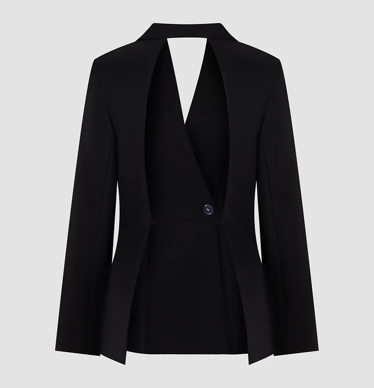 Blazer sin espalda de color liso