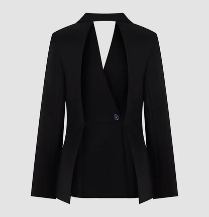 Blazer sin espalda de color liso