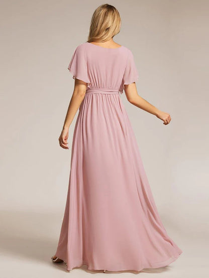 Leora - Vestido de Noche Elegante con Escote en V y Corte en A