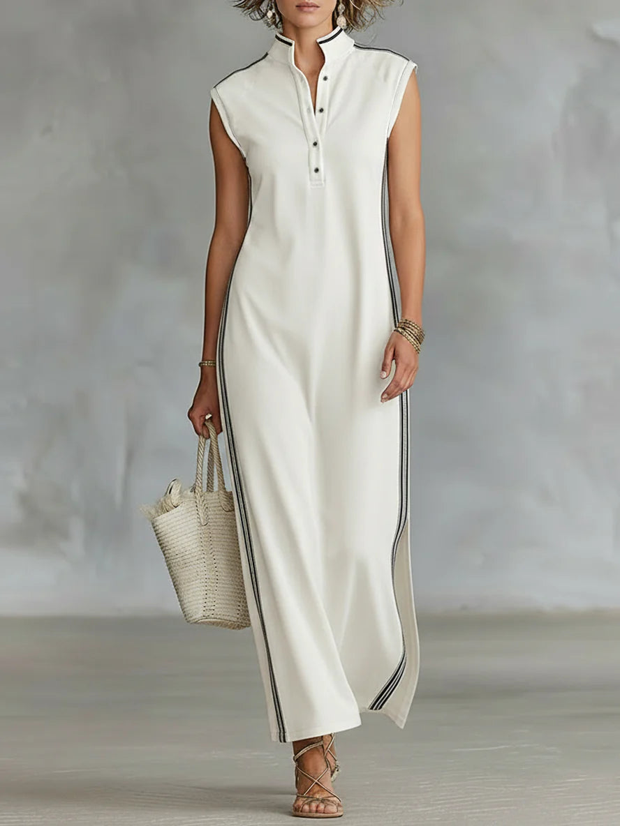 Henley - Vestido largo Henley sin mangas
