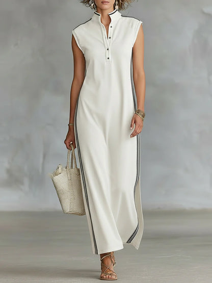 Henley - Vestido largo Henley sin mangas