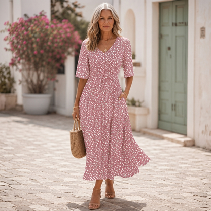 Francesca | Vestido Midi Elegante que Disimula la Barriga