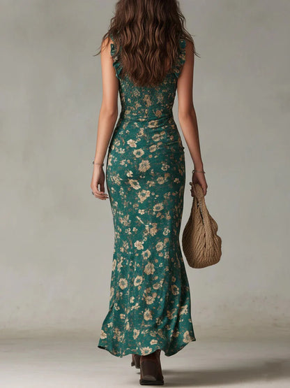 Zara - Vestido Maxi Boho Retro