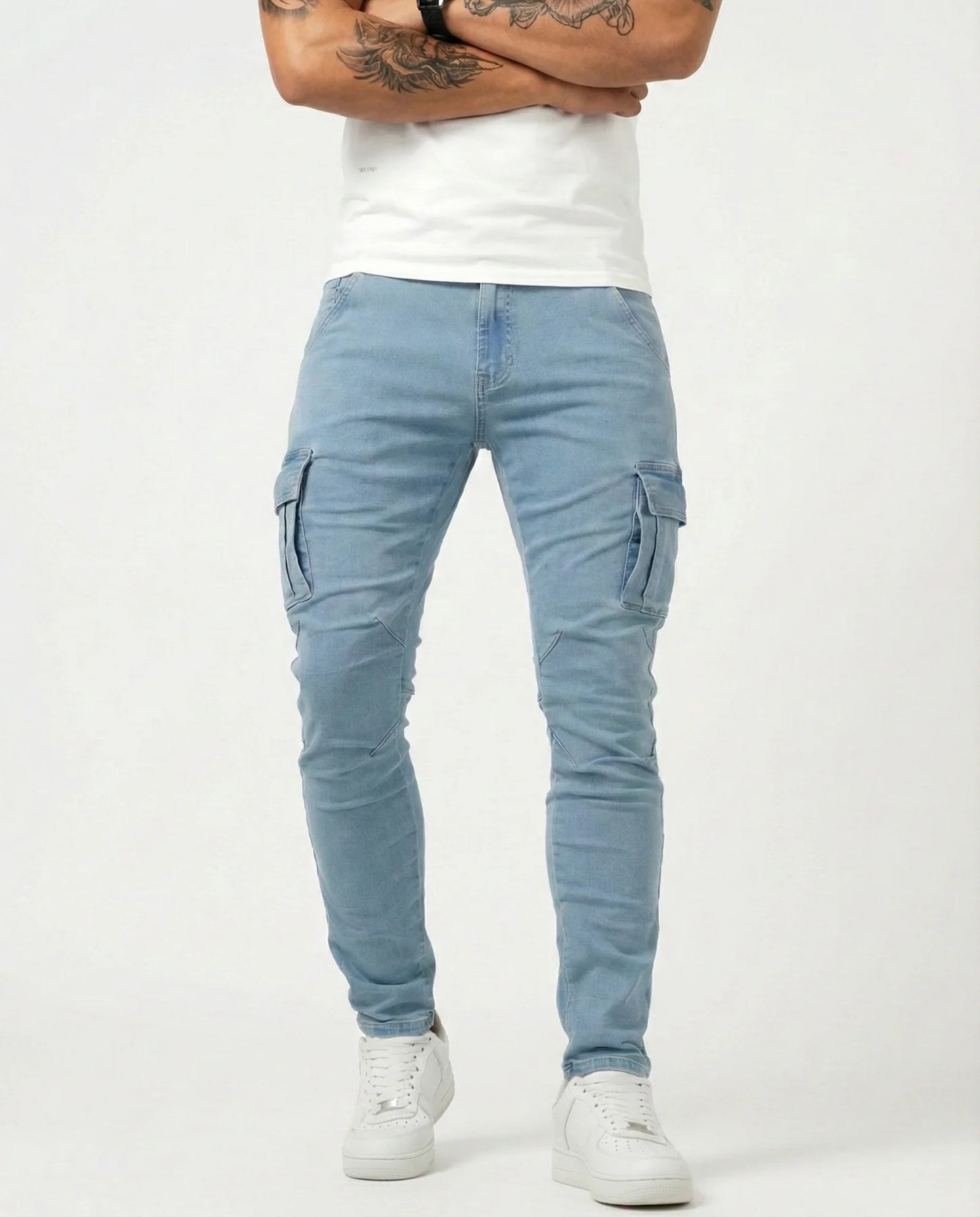 Pantalón Cargo Marino Elástico
