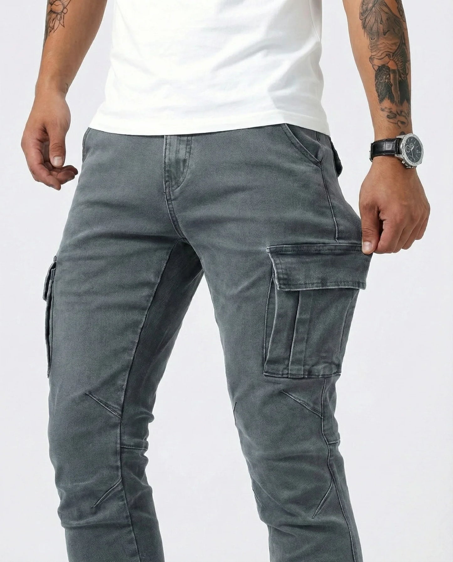 Pantalón Cargo Marino Elástico