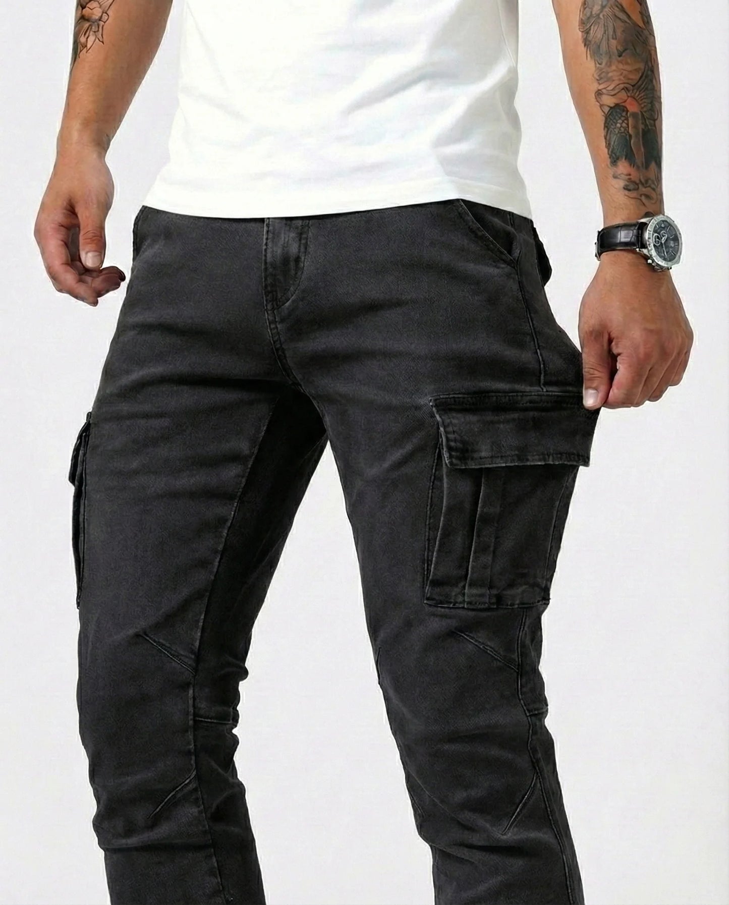 Pantalón Cargo Marino Elástico
