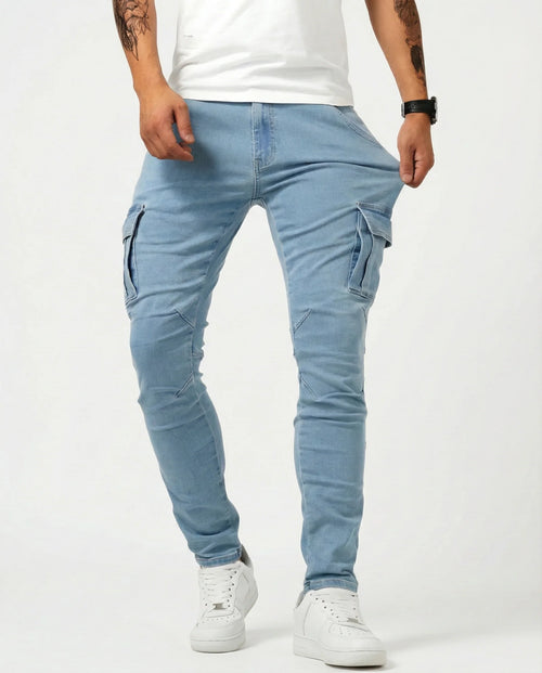 Pantalón Cargo Marino Elástico