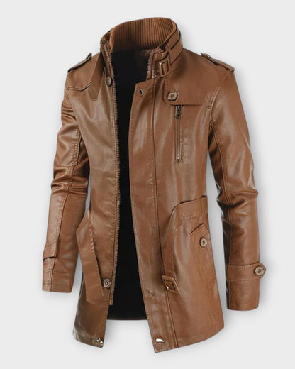 ALBERTO | Chaqueta motera larga de cuero