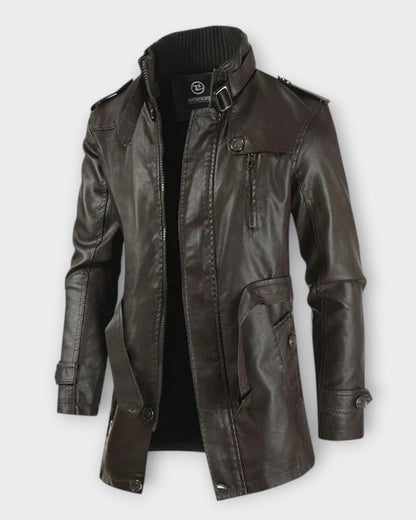 ALBERTO | Chaqueta motera larga de cuero