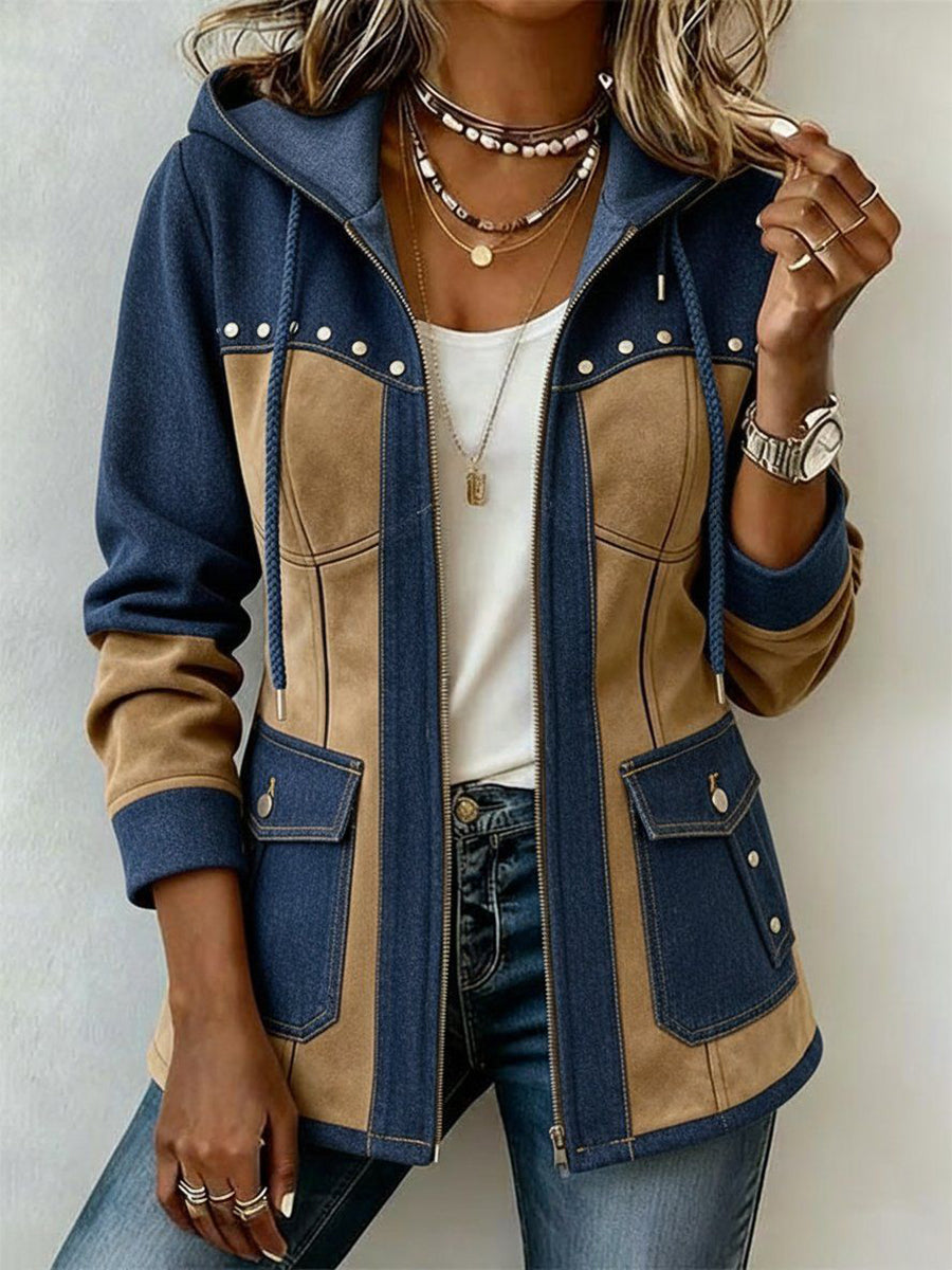 Camila | Chamarra con Capucha Estilo Patchwork