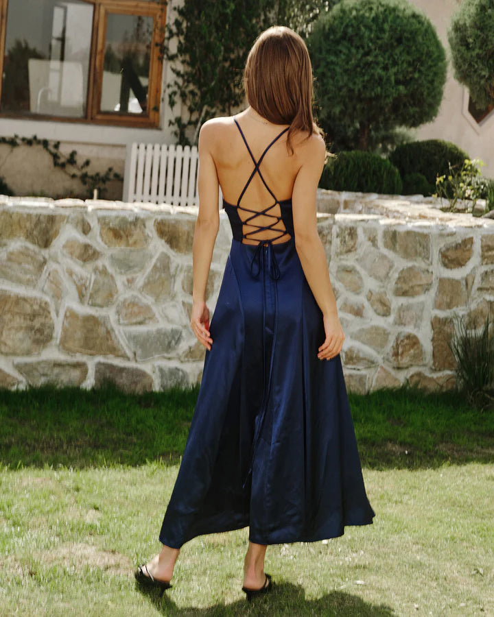 Jacquard - Vestido largo liso