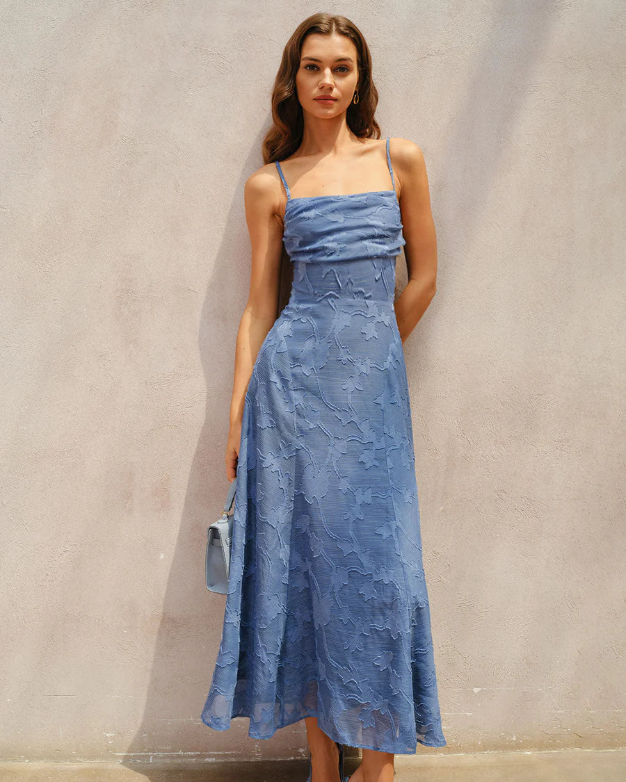 Jacquard - Vestido largo liso