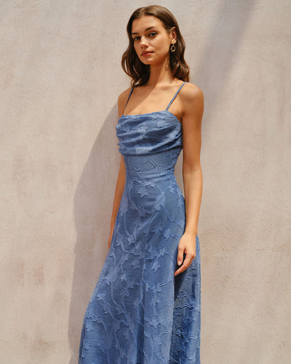Jacquard - Vestido largo liso