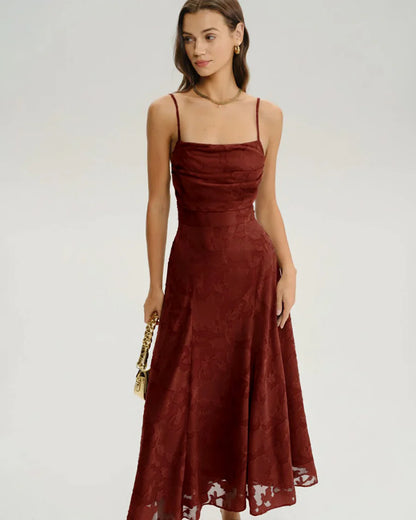 Jacquard - Vestido largo liso
