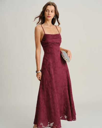 Jacquard - Vestido largo liso