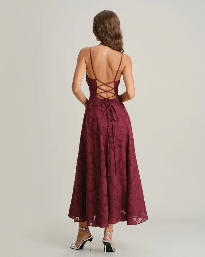 Jacquard - Vestido largo liso