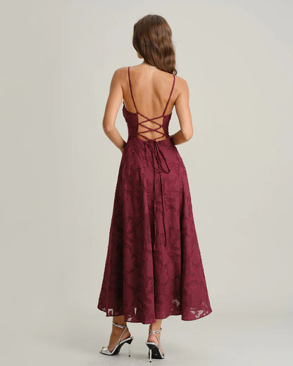 Jacquard - Vestido largo liso