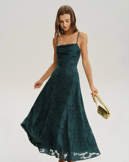 Jacquard - Vestido largo liso