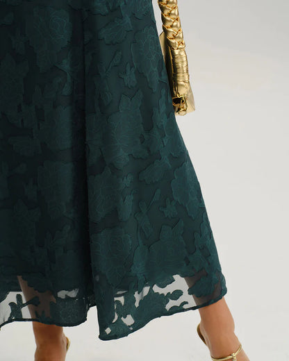 Jacquard - Vestido largo liso
