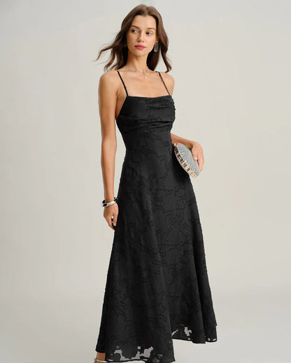 Jacquard - Vestido largo liso