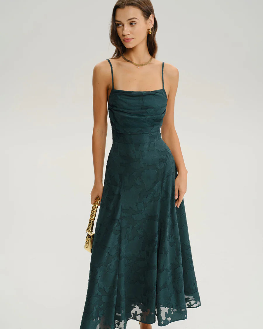 Jacquard - Vestido largo liso