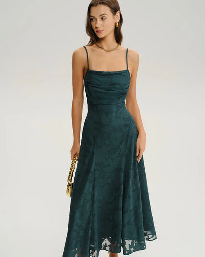 Jacquard - Vestido largo liso