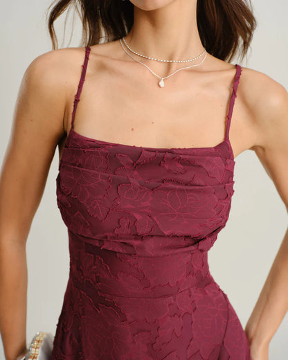 Jacquard - Vestido largo liso