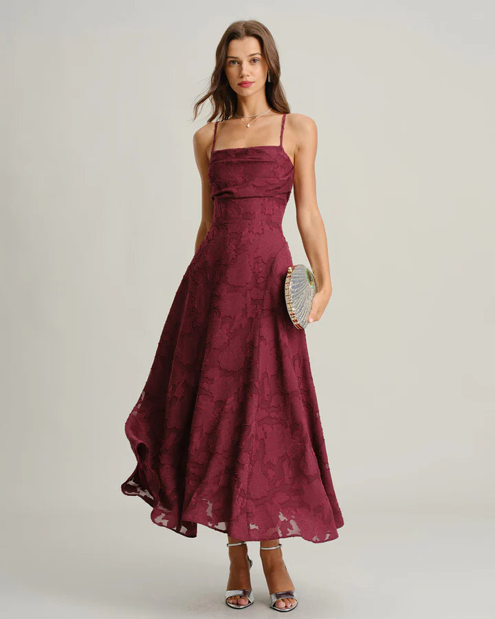 Jacquard - Vestido largo liso