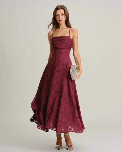 Jacquard - Vestido largo liso