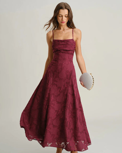 Jacquard - Vestido largo liso